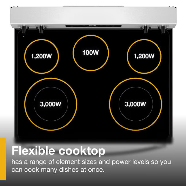 Whirlpool Electric Range with Steam Clean and No Preheat Mode in Fingerprint Resistant Stainless Steel 22133SD174 - WFES3330RZ - Scratch & Dent (Minor)
