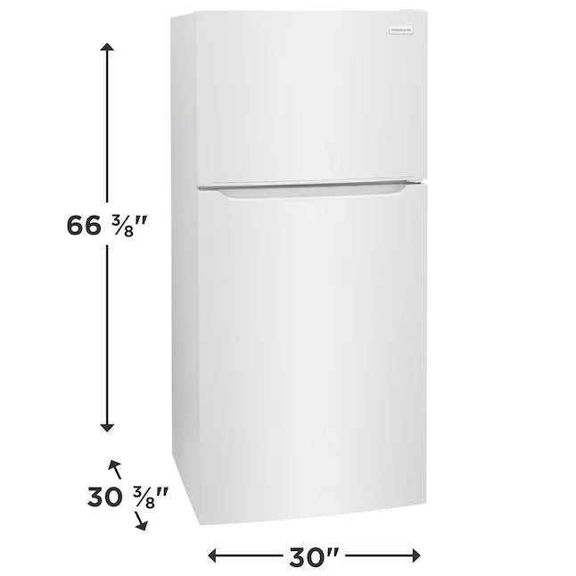 Frigidaire 30" Wide Garage Ready Top Freezer 18 Cu. Ft. Refrigerator with EvenTemp Cooling System and Spacious Interior Storage in White 22133SD209 - FFTR1814WW - Scratch & Dent (Minor)