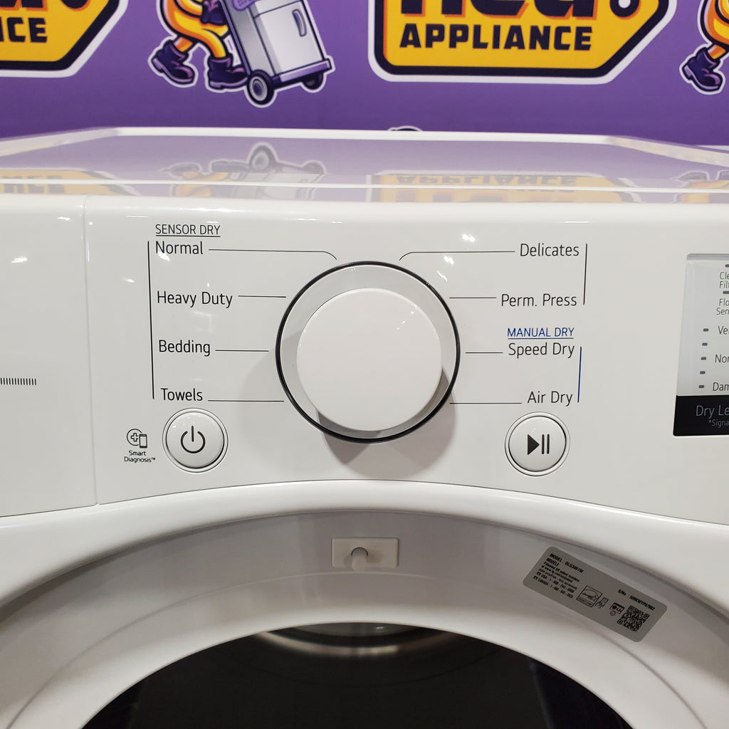 Pictures of LG 7.4 cu. ft. Ultra Large Capacity Front Load Gas Dryer in White 6SD100 - DLG3401W - Open Box - Neu Appliance Outlet - Discount Appliance Outlet in Austin, Tx