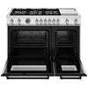 Pictures of Bertazzoni Master Series 48 Inch Freestanding Gas Range with 6 Sealed Burners, 7 cu. ft. Total Oven Capacity, Double Oven, European Convection Oven, and Electric Griddle: Natural Gas 11113107 - MAS486BTFGMX - Scratch & Dent (Minor) - Neu Appliance Outlet - Discount Appliance Outlet in Austin, Tx