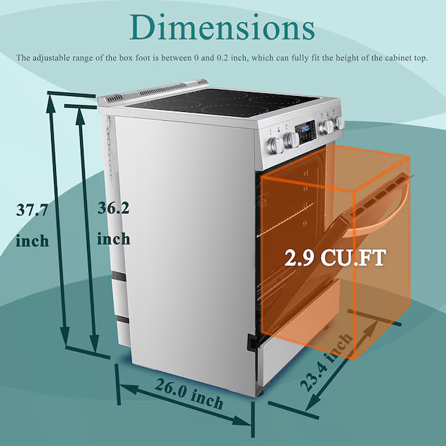 Lanbo 24 in. 4 Burner Elements Freestanding Electric Range in Stainless Steel with Air Fry, Rotisserie and True Convection 251315SD1150 - LBERT24RCSAA - Scratch & Dent (Minor)