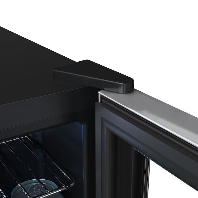 EdgeStar 17.00-in W 80-Can Capacity Black Cabinet Stainless Steel Door Freestanding Indoor Beverage Refrigerator with Glass Door BWC91SS - Scratch & Dent (Minor)