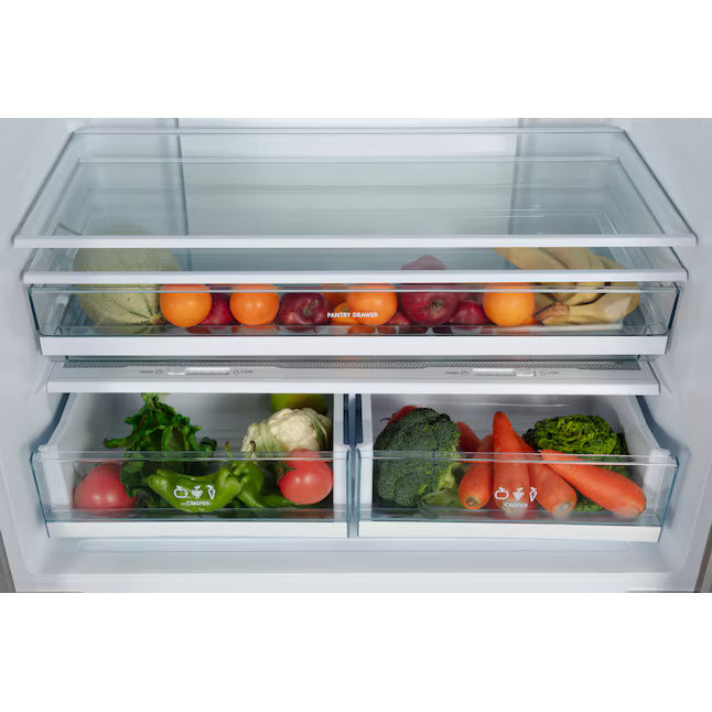 Kenmore Counter-Depth 20.3-cu ft 36-in Wide French Door Refrigerator with Ice Maker ENERGY STAR Certified in Stainless Steel 897.75515320 - Scratch & Dent (Moderate)