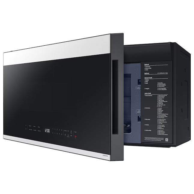 Samsung Bespoke 2.1-cu ft Over-the-Range Microwave with Sensor Cooking in White Glass ME21DB650012 - Open Box