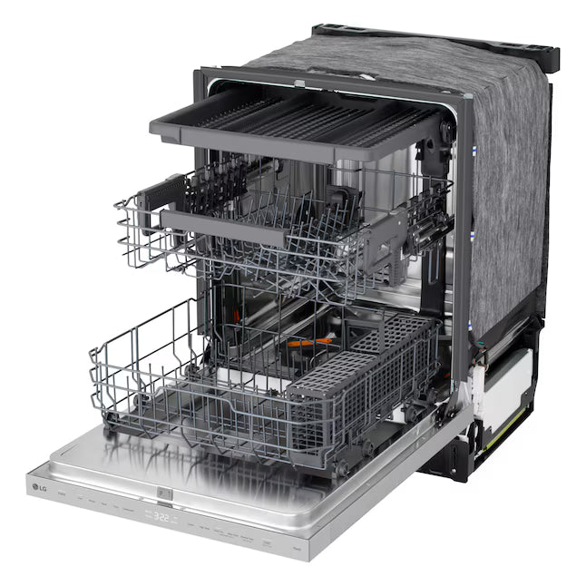 LG FlushFit 24" Top Control Smart Built-In Stainless Steel Tub Dishwasher with 3rd Rack, AutoVent Dry and 46dBA in Stainless Steel LDNPQ445S - Scratch & Dent (Minor)