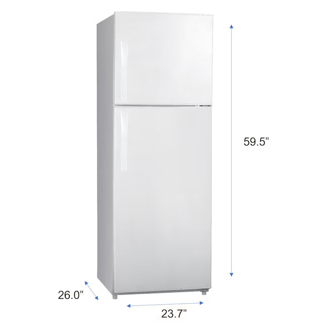 Premium Levella 10.0-cu ft Counter-Depth 23.7-in Wide Top-Freezer Refrigerator in White PRN10150HW - Scratch & Dent (Major)