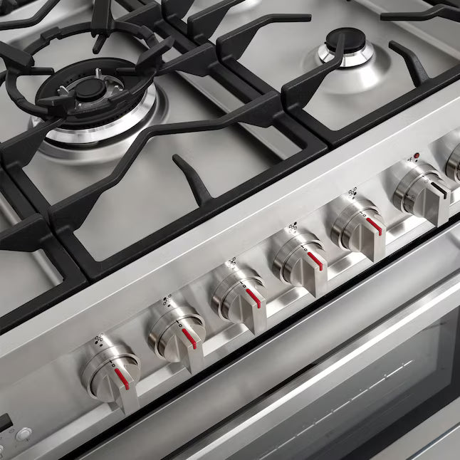 Cosmo 36-in Deep Recessed 5-Burner Convection Oven Freestanding Dual Fuel Range in Stainless Steel 22133SD173 - F965 - Scratch & Dent (Minor)