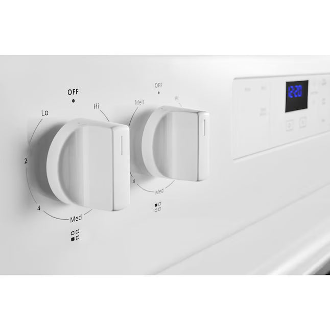 Whirlpool White 4.8 cu. ft. Electric Range with Keep Warm setting and Control Lock Mode WFC150M0JW - Open Box