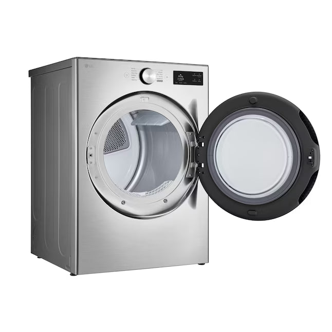 LG 5.0 cu. ft. Mega Capacity Smart Front Load Washer with TurboWash® 360° and AI Sensing WM5800HVA - Scratch & Dent (Minor) and LG 7.4-cu ft Stackable Vented Electric Dryer with Steam Cycle in Graphite Steel DLEX5800V - Scratch & Dent (Minor)