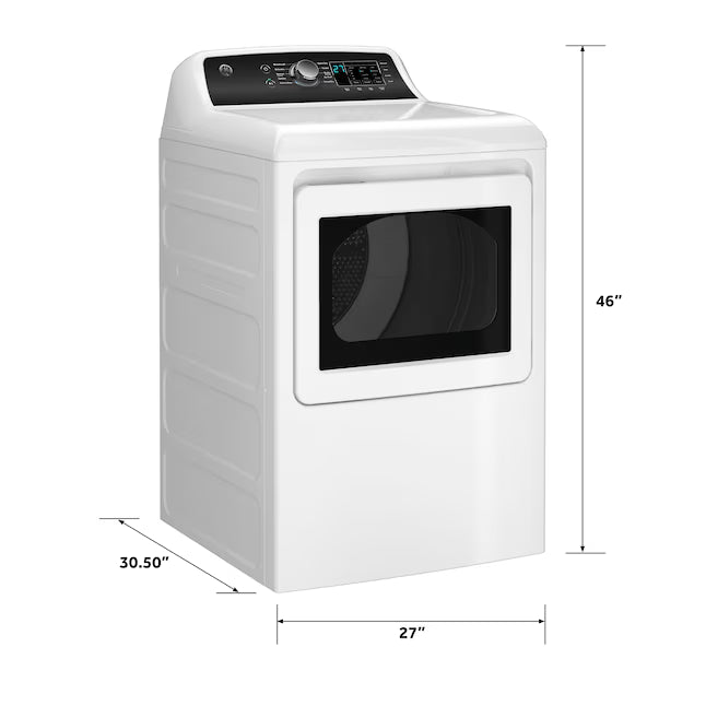 GE® 7.4 cu. ft. Capacity Gas Dryer with Up To 120 ft. Venting and Sensor Dry 0512196 - GTD58GBSVWS - Certified Refurbished