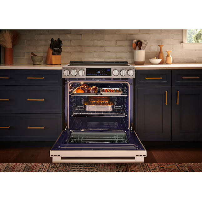 LG STUDIO 30 in. 6.3 cu. ft. 5-Burner Elements SMART Slide-In Induction Range in Stainless Steel with Air Fry, Energy Star 22121525 - LSIS6338FE - Scratch & Dent (Minor)