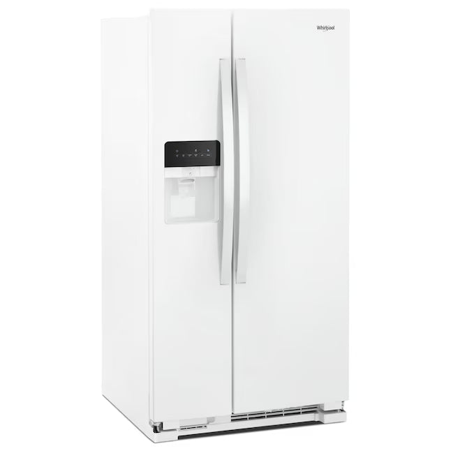 Whirlpool 24.6-cu ft Standard-Depth Side-by-Side Refrigerator with Ice Maker, Water and Ice Dispenser in White WRS315SDHW - Scratch & Dent (Minor)