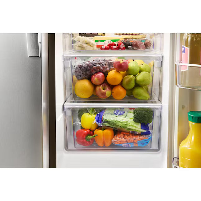 Whirlpool 20.85 Cu. Ft. Side-by-Side Counter-Depth Refrigerator with In-Door Ice & Water in Stainless Steel 22132SD131 - WRSC6536RZ - Scratch & Dent (Minor)