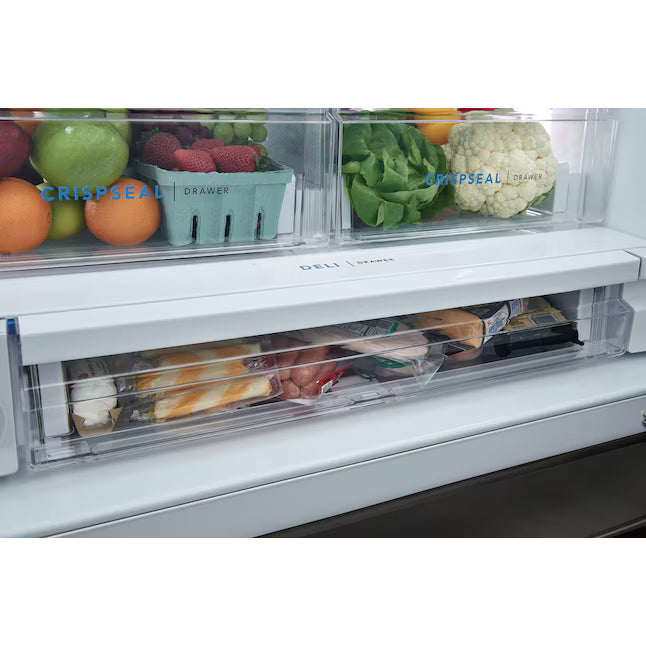 Frigidaire 28 Cu. Ft. Standard-Depth French Door Refrigerator in Black Stainless Steel FRFS2823AD - Scratch & Dent (Moderate)