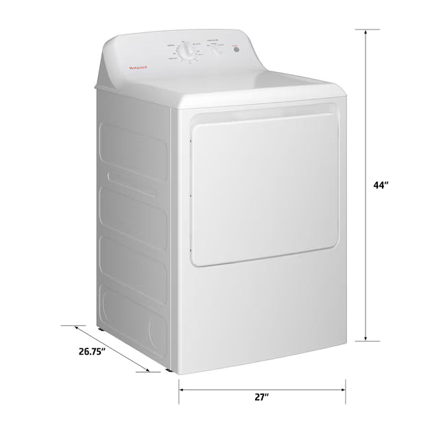 Hotpoint 6.2 cu. ft. Vented Gas Dryer in White with Auto Dry 31134SD192 - HTX26GASWWW - Scratch & Dent (Minor)