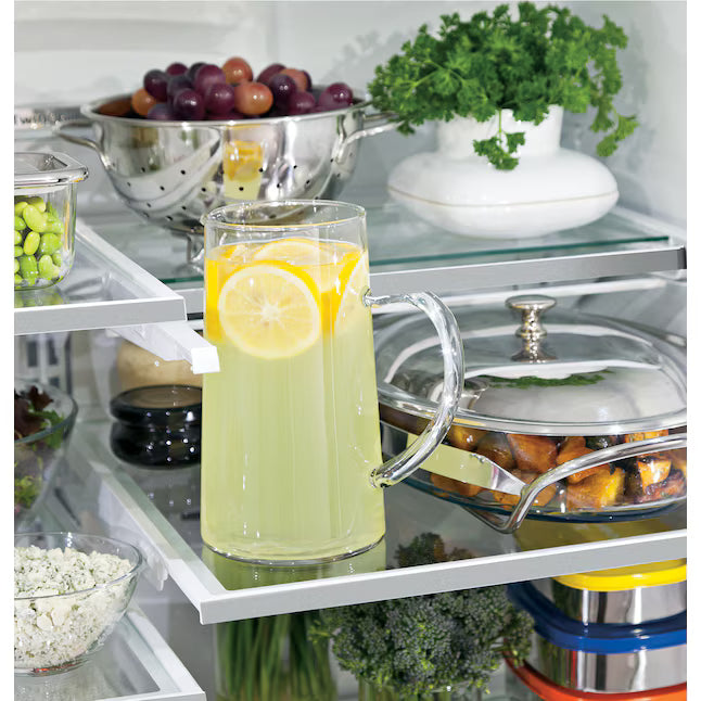 GE 18.6 cu. ft. French Door 33" Inch Wide Refrigerator in Black, Counter Depth ENERGY STAR GWE19JGLBB - Scratch & Dent (Minor)