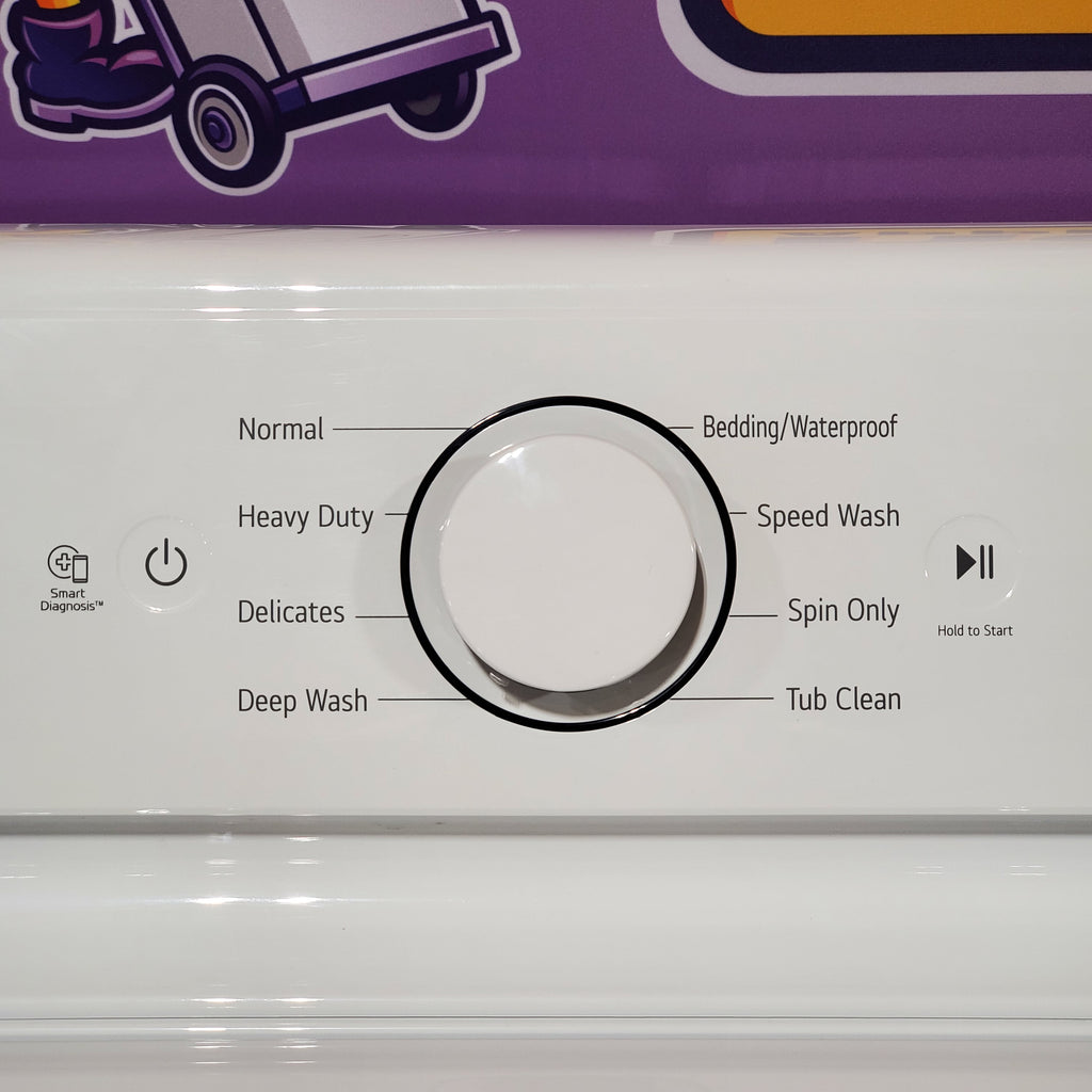 Pictures of LG Top Load 4.1 Cu. Ft. Washer with TurboDrum Technology in White WT6105CW - Scratch & Dent (Minor) and LG 7.3 Cu. Ft. Electric Rear Control Ultra Large Capacity Dryer in White with Sensor Dry 16075 - DLE6100W - Open Box - Neu Appliance Outlet - Discount Appliance Outlet in Austin, Tx