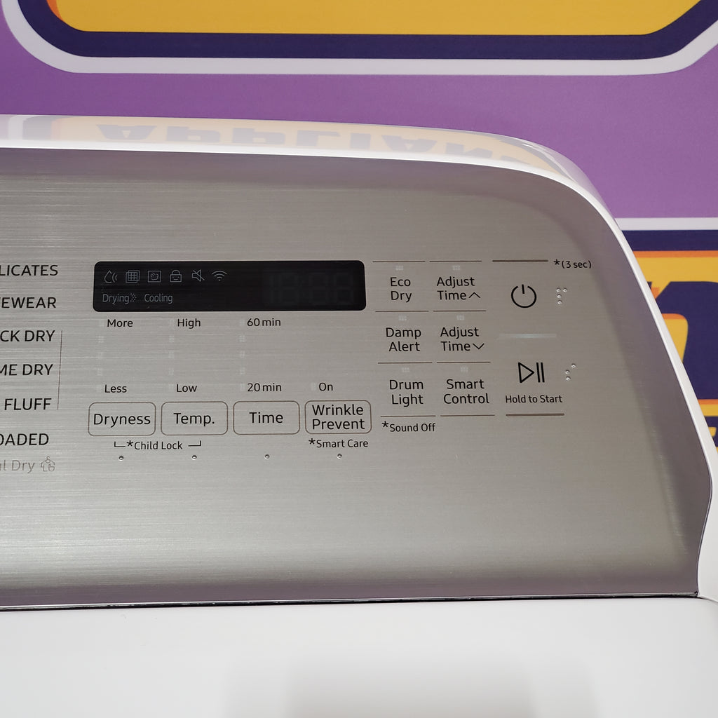 Pictures of Samsung White Smart Electric 7.4 Cu. Ft. Dryer with Sensor Dry and Steam Sanitize+ 6SD47 - DVE52A5500W - Scratch & Dent (Minor) - Neu Appliance Outlet - Discount Appliance Outlet in Austin, Tx