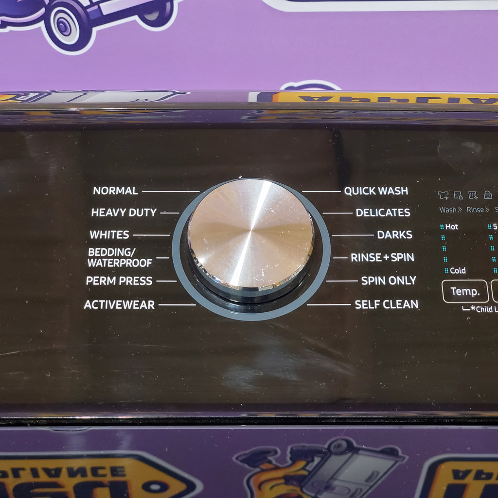 Pictures of Samsung 5.0 cu. ft. Energy Star Top Load Washer with Active Water Jet in Black Stainless Steel 1CR04015 - WA50R5400AV - Certified Refurbished - Neu Appliance Outlet - Discount Appliance Outlet in Austin, Tx
