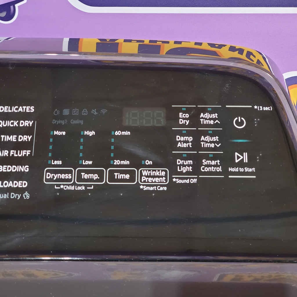 Samsung 7.4 Cu. Ft. Smart Electric Dryer with Steam Sanitize+ in Black 5SD258 - DVE55CG7100V - Scratch & Dent (Minor)