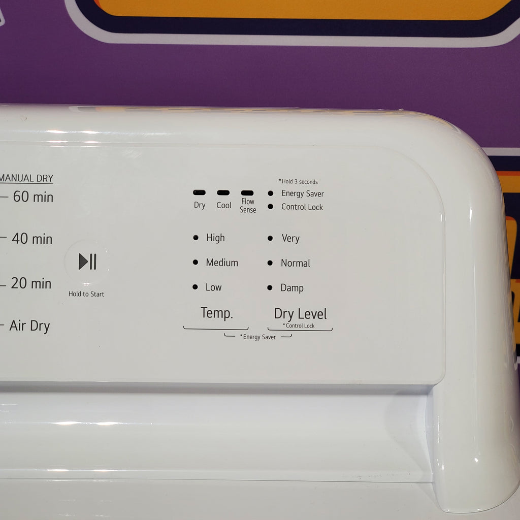 LG 7.3 Cu. Ft. Electric Rear Control Ultra Large Capacity Dryer in White with Sensor Dry 3SD912 - DLE6100W - Scratch & Dent (Minor)