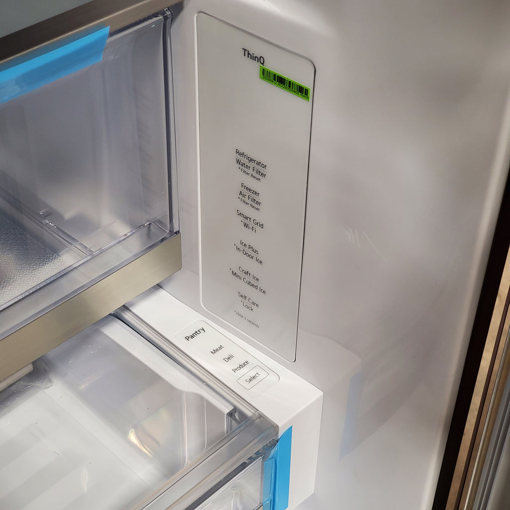 LG 26 cu. ft. Counter-Depth French Door Refrigerator in Stainless Steel with Mirror InstaView™ 8SD051 - LRYKC2606S - Open Box