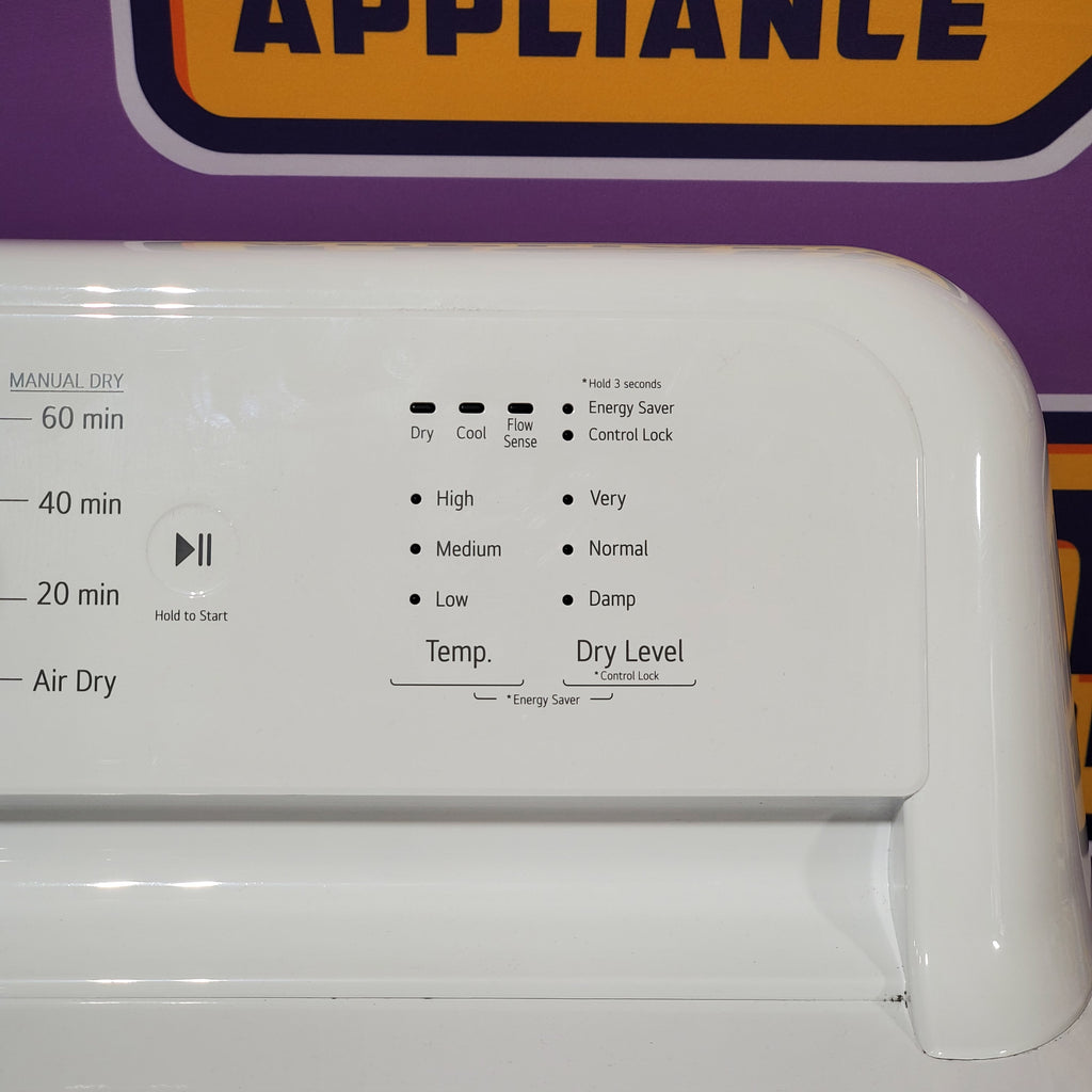 Pictures of LG 7.3 Cu. Ft. Electric Rear Control Ultra Large Capacity Dryer in White with Sensor Dry 6SD99 - DLE6100W - Open Box - Neu Appliance Outlet - Discount Appliance Outlet in Austin, Tx