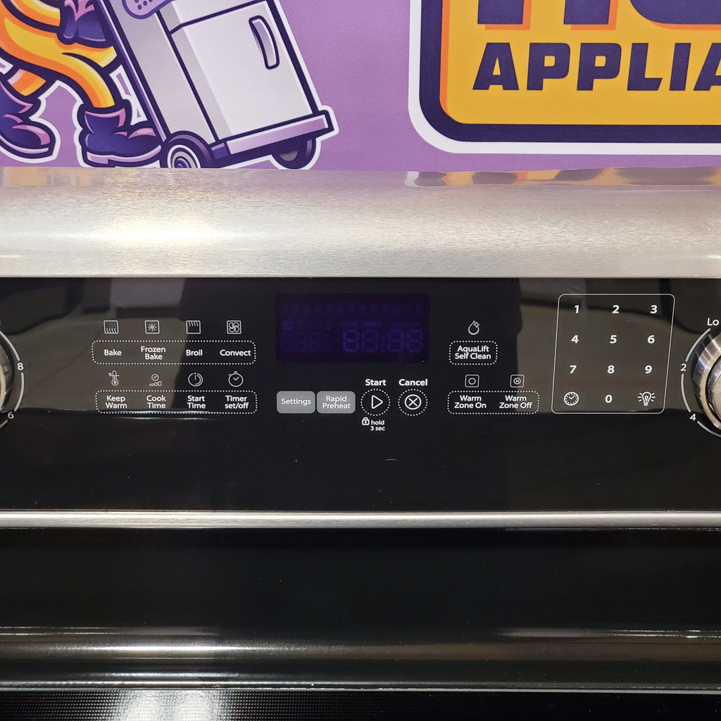 Pictures of Whirlpool Fingerprint Resistant Stainless Steel Glass Top 30 In. 5 Burner Electric 6.4 Cu. Ft. Freestanding Range with True Convection Cooking 1CR02164 - WFE770H0FZ - Certified Refurbished - Neu Appliance Outlet - Discount Appliance Outlet in Austin, Tx