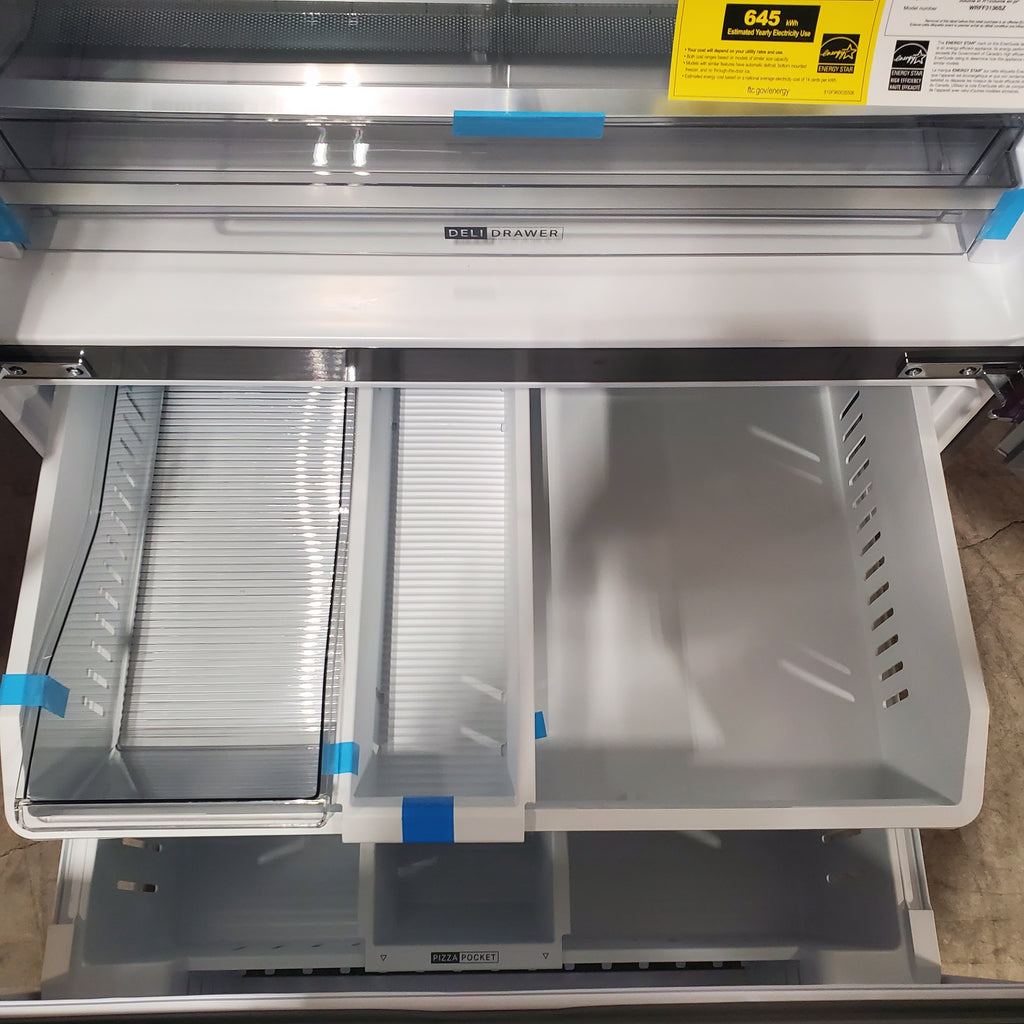 Whirlpool French Door 31 Cu. Ft. Refrigerator with Total Coverage Cooling in Fingerprint Resistant Stainless Steel 5SD269 - WRFF3136SZ - Scratch & Dent (Minor)