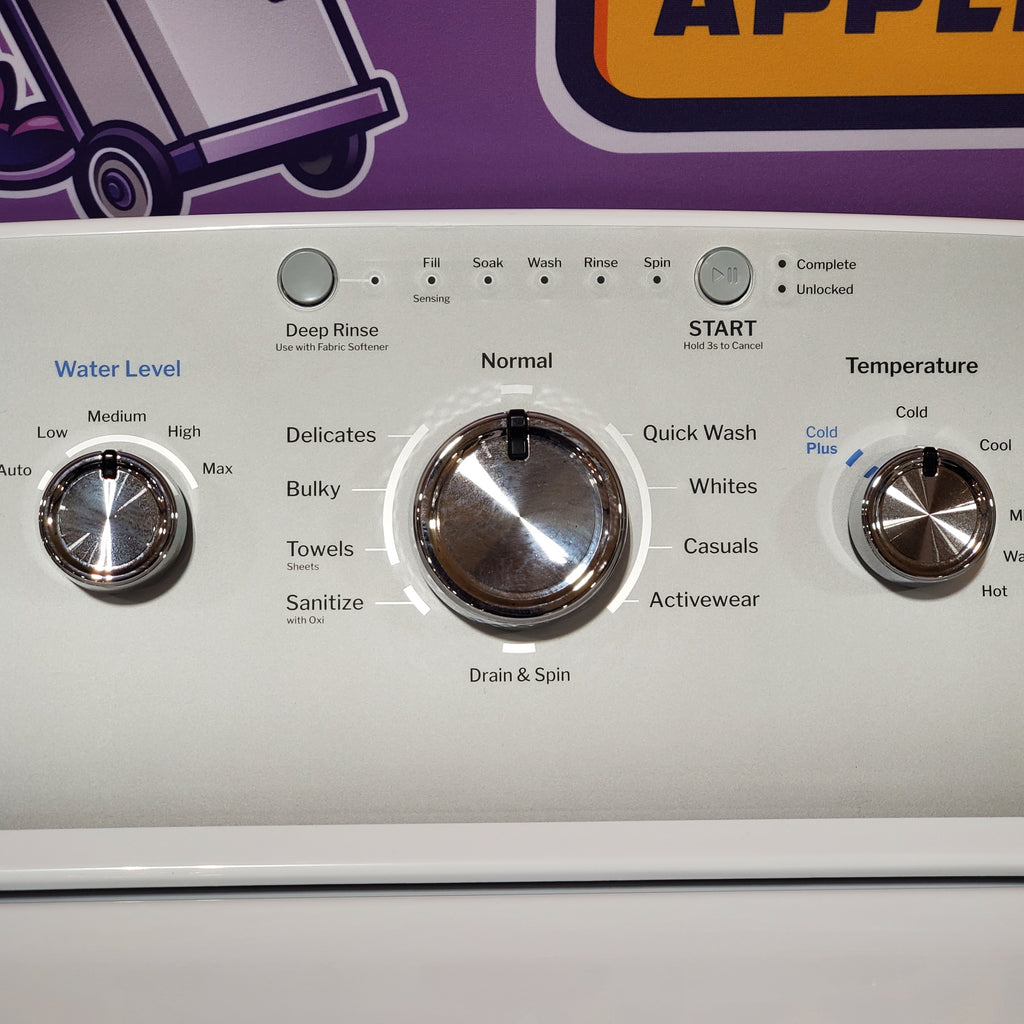 GE® 4.3 cu. ft. Capacity Washer with Stainless Steel Basket GTW385ASWWS - Certified Refurbished and GE® 7.2 cu. ft. Capacity Electric Dryer with Up To 120 ft. Venting and Reversible Door 16081 - GTD38EASWWS - Certified Refurbished