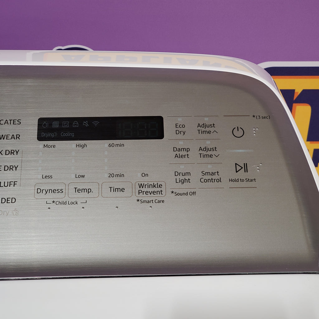 Pictures of Samsung White Smart Electric 7.4 Cu. Ft. Dryer with Sensor Dry and Steam Sanitize+ 6SD40 - DVE52A5500W - Scratch & Dent (Minor) - Neu Appliance Outlet - Discount Appliance Outlet in Austin, Tx