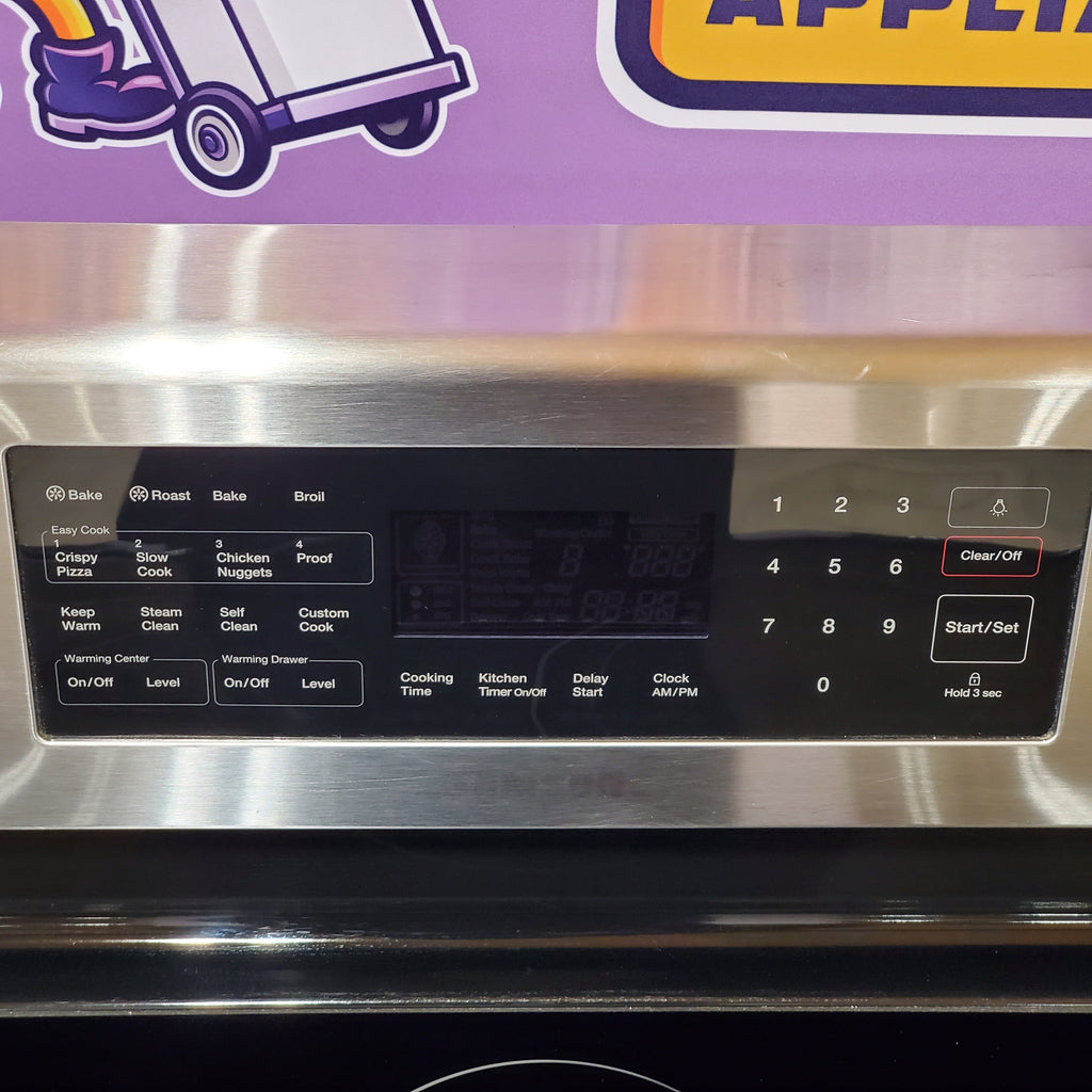 Samsung 30-in Glass Top 5 Elements 5.9-cu ft Self-Cleaning Convection Oven Freestanding Electric Range in Stainless Steel 1CR02115 - NE597R0ABSR - Certified Refurbished