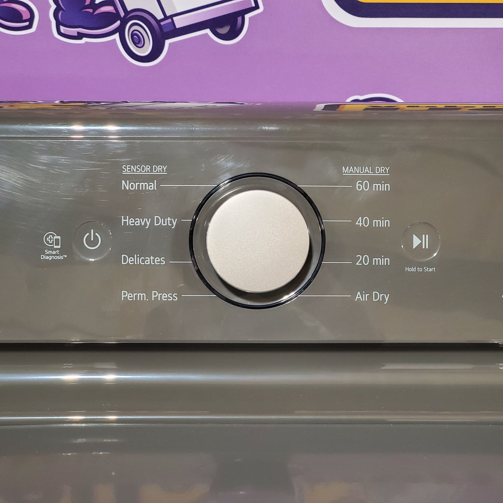 LG 7.3 cu. ft. Ultra Large High Efficiency Electric Dryer in Monochrome Grey 24SD13 - DLE6100M - Scratch & Dent (Minor)