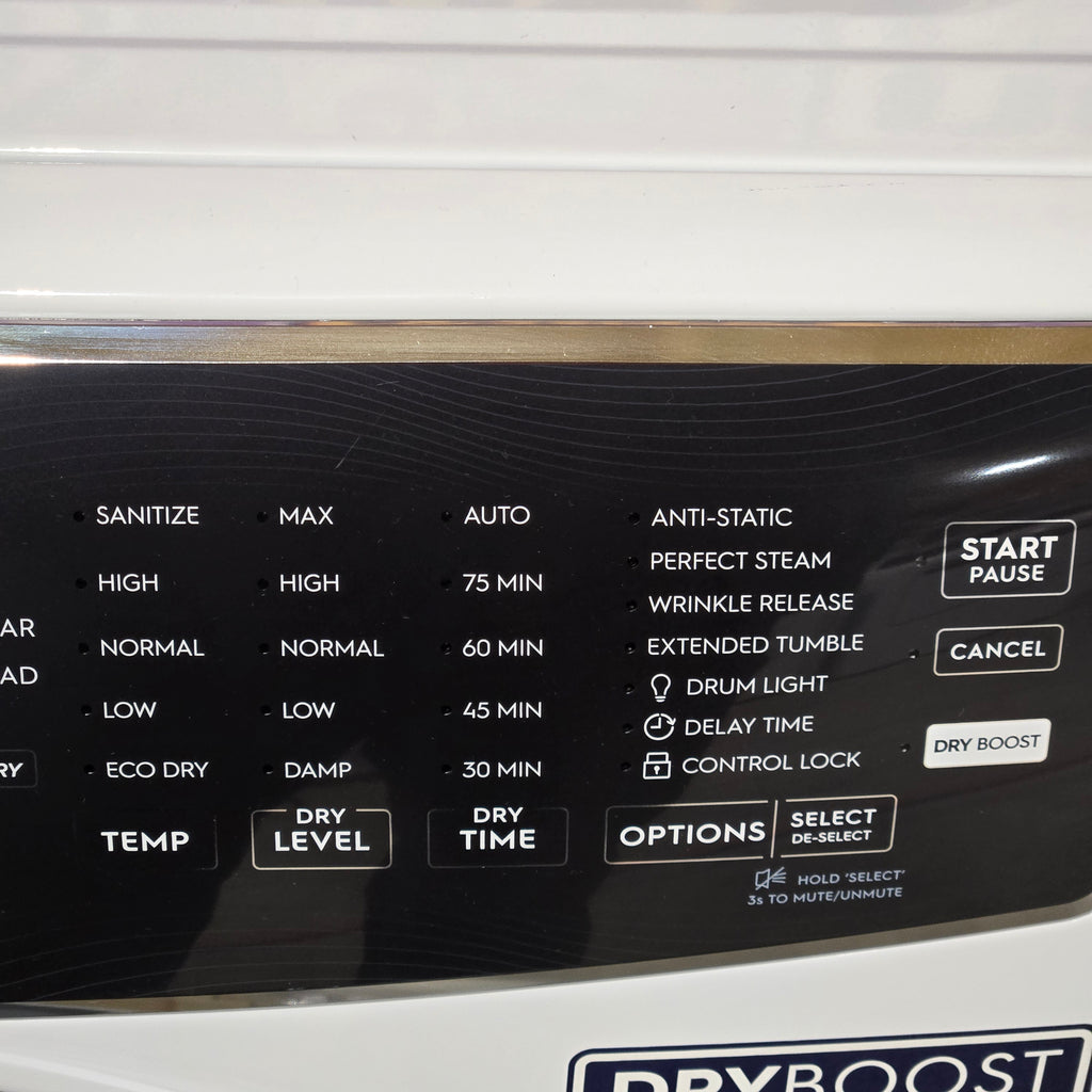 Electrolux 4.5 Cu.Ft. Stackable Front Load Washer with Steam and SmartBoost Wash System ELFW7637AW  - Scratch & Dent (Moderate) and Electrolux 8.0 cu. ft. Front Load Electric Dryer with Perfect Steam 16182 - ELFE7637AW - Open Box