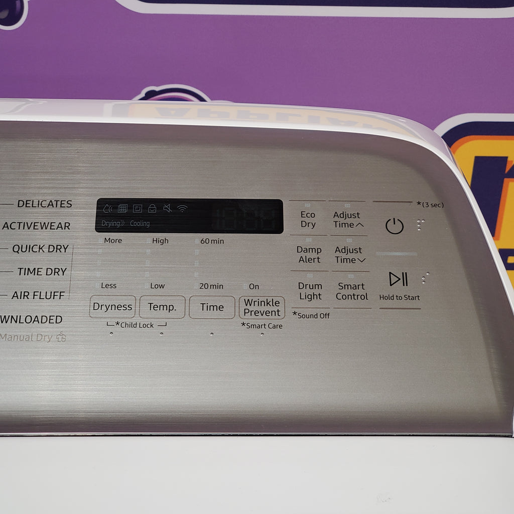 Pictures of Samsung White Smart Electric 7.4 Cu. Ft. Dryer with Sensor Dry and Steam Sanitize+ 5SD257 - DVE52A5500W - Scratch & Dent (Moderate) - Neu Appliance Outlet - Discount Appliance Outlet in Austin, Tx