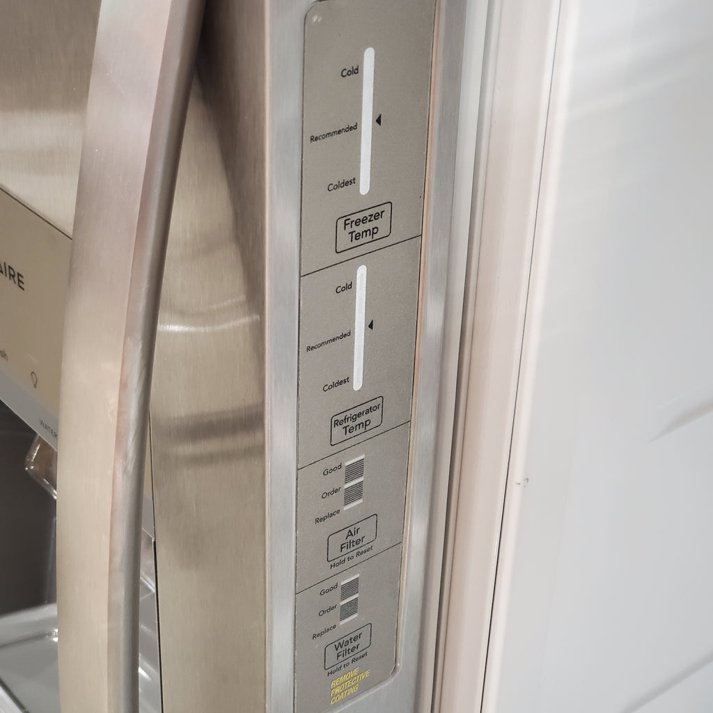 Frigidaire 25.6-cu ft ENERGY STAR Side-by-Side Refrigerator with Ice Maker in Fingerprint Resistant Stainless Steel 3SD780 - FRSS26L3AF - Scratch & Dent (Minor)