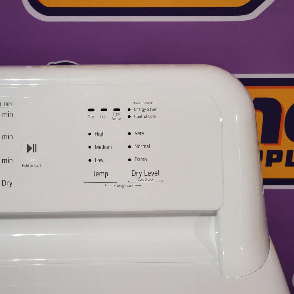 Pictures of LG 7.3 Cu. Ft. Electric Rear Control Ultra Large Capacity Dryer in White with Sensor Dry 6SD65 - DLE6100W - Open Box - Neu Appliance Outlet - Discount Appliance Outlet in Austin, Tx