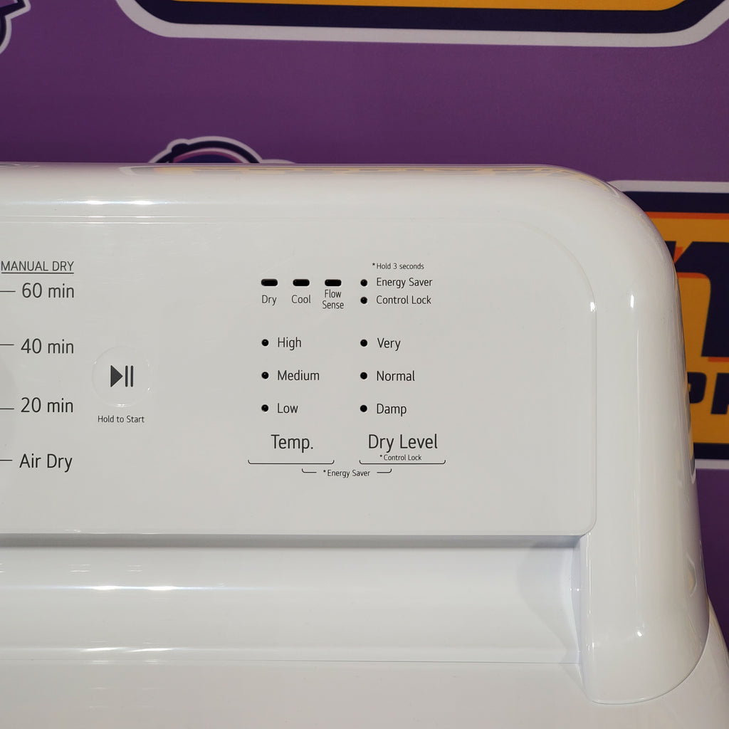 LG 7.3 Cu. Ft. Electric Rear Control Ultra Large Capacity Dryer in White with Sensor Dry 5SD256 - DLE6100W - Scratch & Dent (Minor)