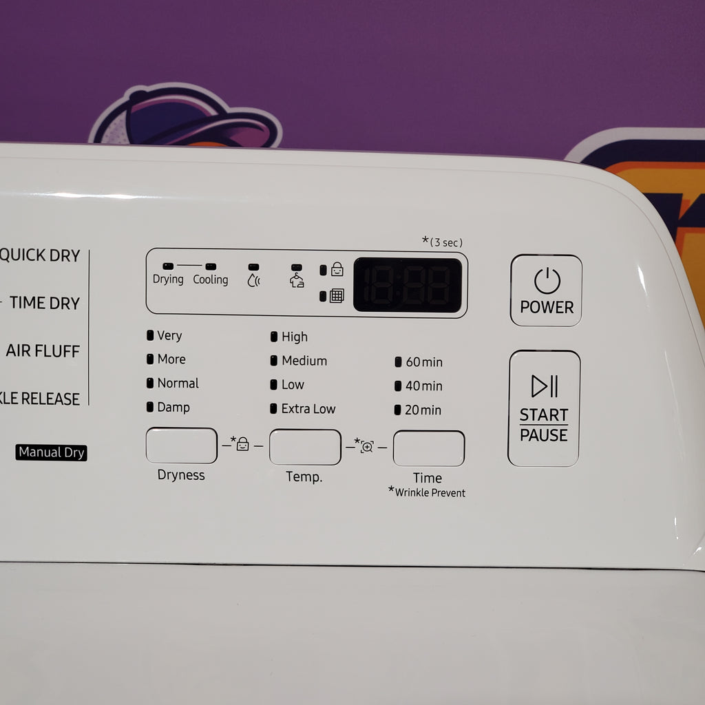 Pictures of Samsung 4.5 cu. ft. Top Load Washer with Vibration Reduction Technology+ in White WA45T3200AW - Open Box and Samsung 7.2 cu. ft. Electric Dryer with Sensor Dry in White 16120 - DVE45T3200W - Open Box - Neu Appliance Outlet - Discount Appliance Outlet in Austin, Tx