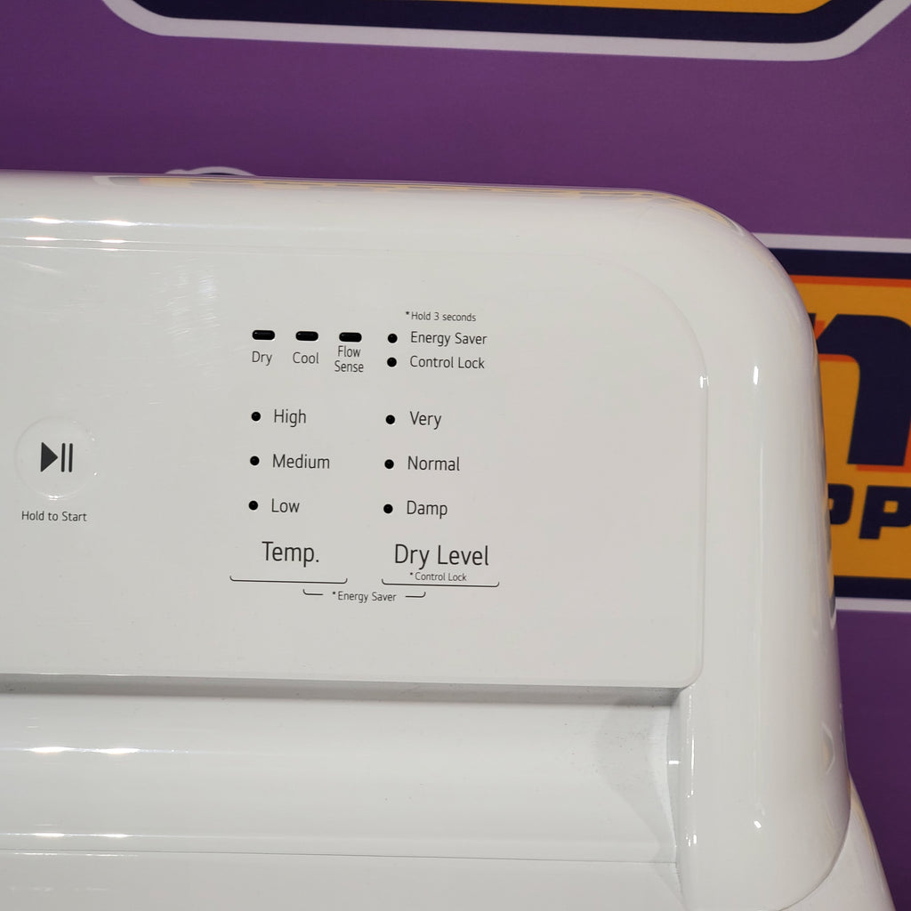 Pictures of LG 7.3 Cu. Ft. Electric Rear Control Ultra Large Capacity Dryer in White with Sensor Dry 6SD76 - 22SD008 - DLE6100W - Open Box - Neu Appliance Outlet - Discount Appliance Outlet in Austin, Tx