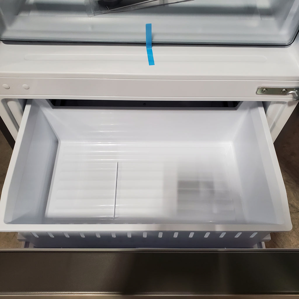 Hisense Counter Depth Bottom Freezer 17.2 Cu. Ft. Refrigerator with LED Lighting and Super Cool and Super Freeze in Fingerprint Stainless Steel 24SD053 - HRB171N6ASE - Scratch and Dent (Minor)