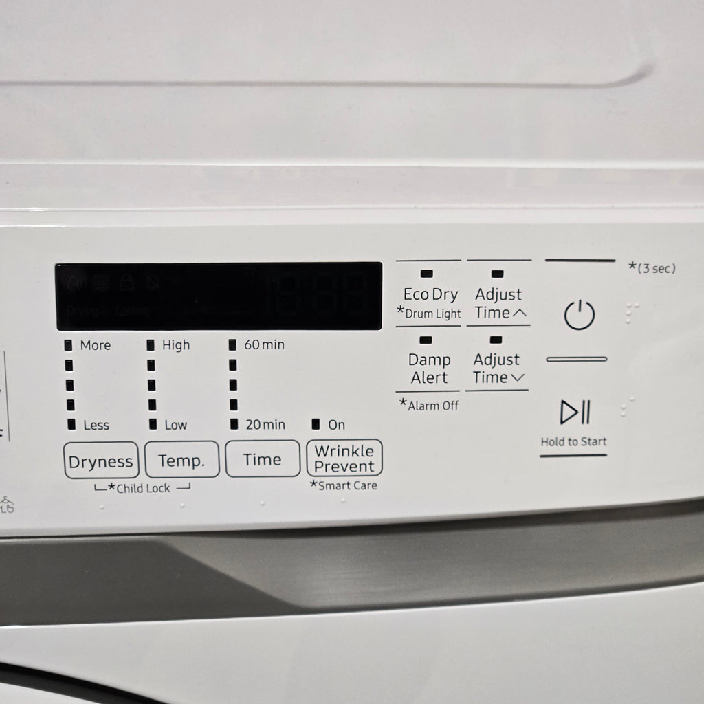 Samsung 7.5 cu. ft. Front Load Electric Dryer with Smart Care in White 6SD50 - DVE45T6000W - Scratch & Dent (Minor)