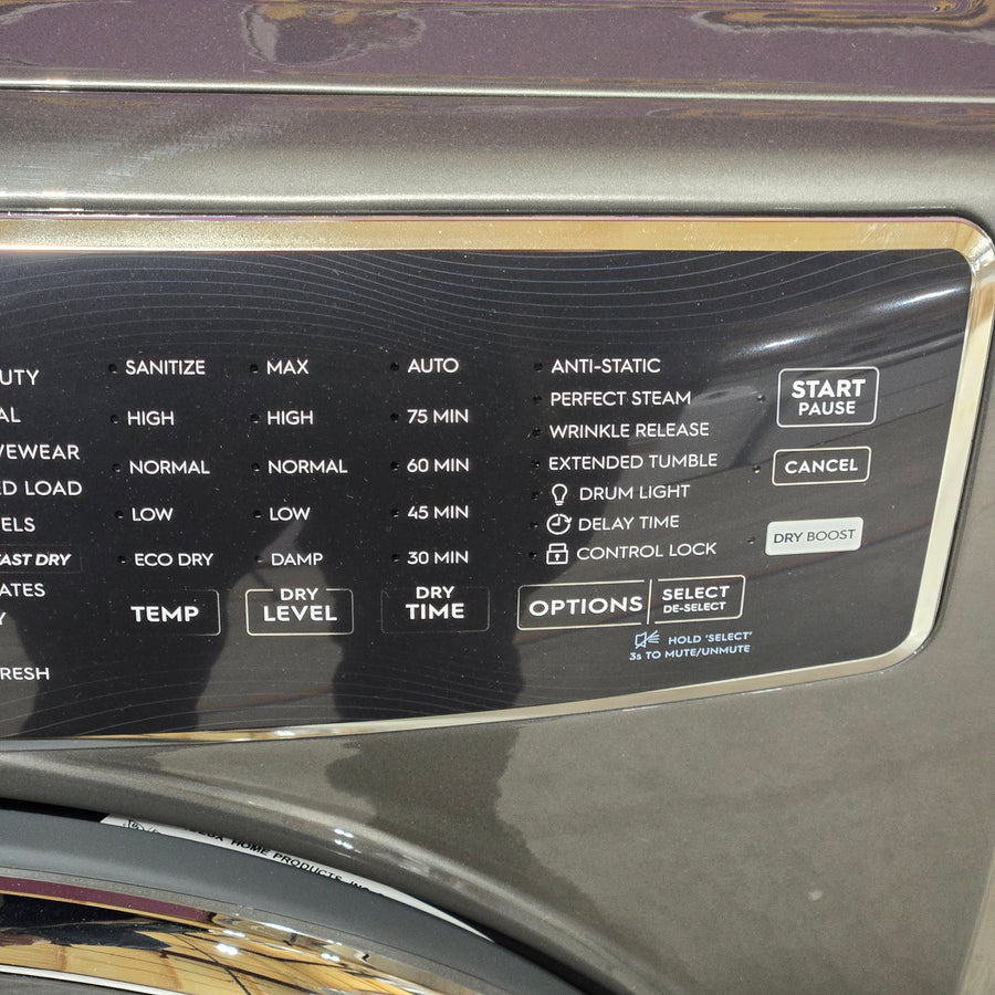 Electrolux Titanium Front Load 600 Series 4.5 Cu. Ft. Washer with Smartboost ELFW7637AT - Scratch & Dent (Minor) and Electrolux 8 cu. ft. vented Front Load Stackable 600 Series Electric Dryer in Titanium with LuxCare Dry 16245 - ELFE7637AT - Open Box