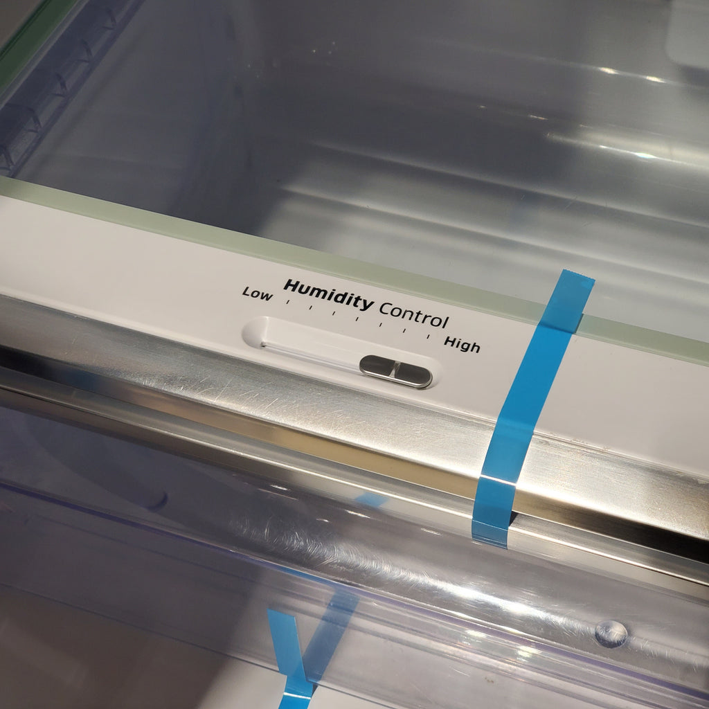 Pictures of Samsung 23 cu. ft. Counter Depth 4-Door Flex™ Refrigerator with FlexZone™ in Black Stainless Steel 05CR63 - RF23J9011SG - Scratch & Dent (Minor) - Neu Appliance Outlet - Discount Appliance Outlet in Austin, Tx