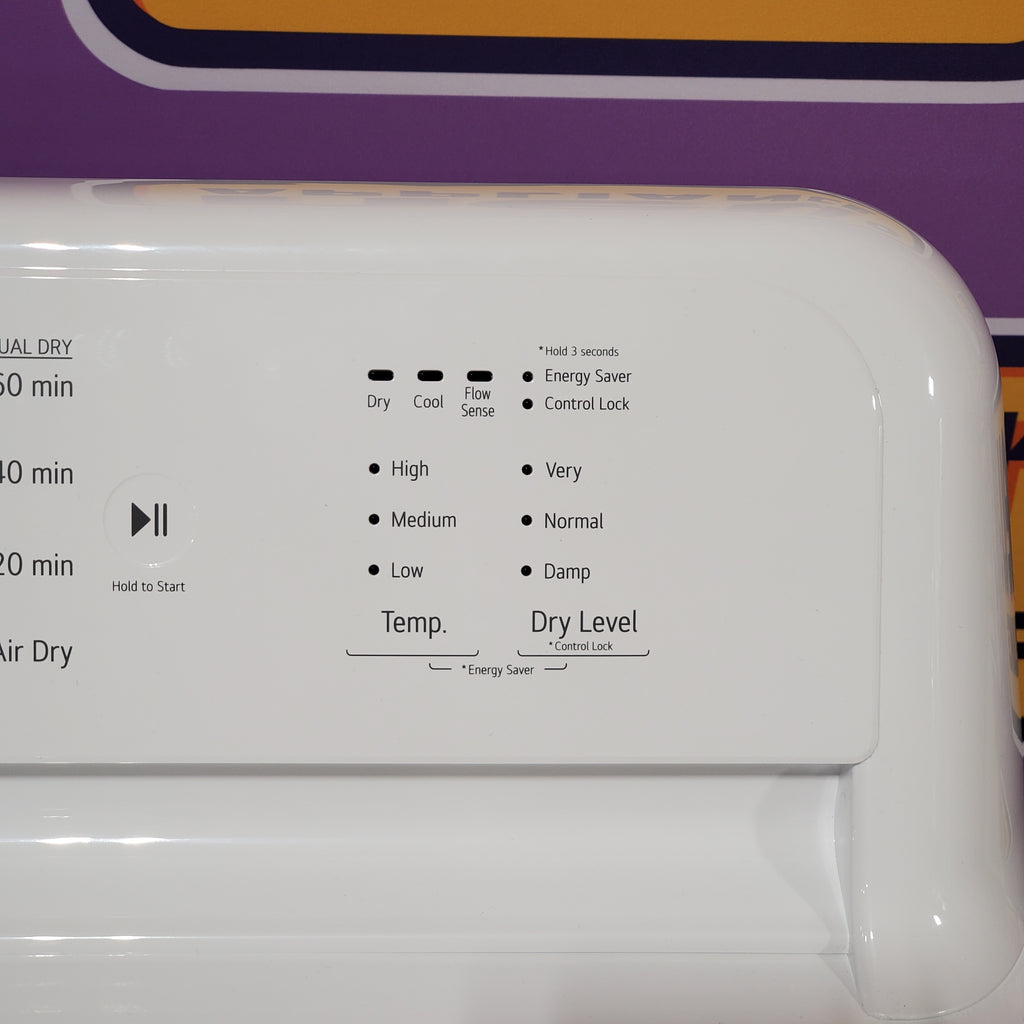 Pictures of LG 7.3 Cu. Ft. Electric Rear Control Ultra Large Capacity Dryer in White with Sensor Dry 24SD12 - DLE6100W - Open Box - Neu Appliance Outlet - Discount Appliance Outlet in Austin, Tx