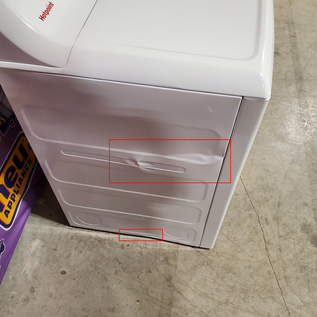 Hotpoint® 4.0 cu. ft. Capacity Washer with Cold Plus and Water Level Control HTW265ASWWW - Scratch & Dent (Moderate) and Hotpoint® 6.2 cu. ft. vented Electric Dryer with Auto Dry 16102 - HTX26EASWWW - Scratch & Dent (Moderate)