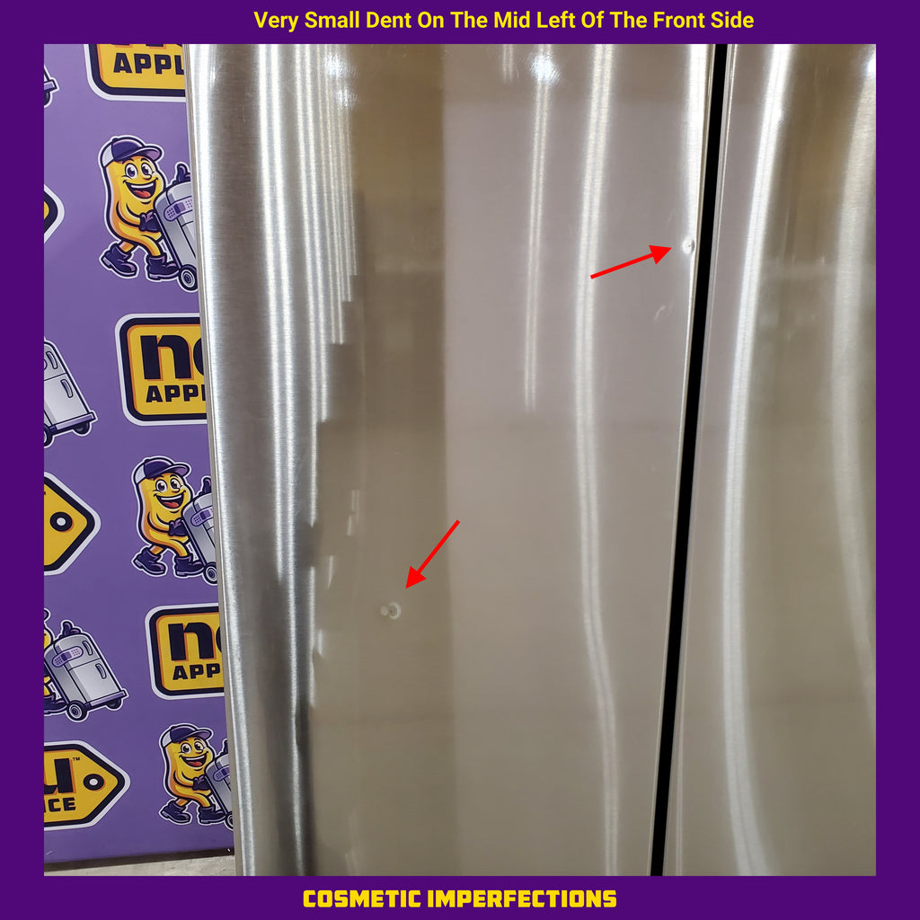 Samsung 25 cu. ft. 33" Wide Standard Depth 3-Door French Door Smart Refrigerator in Stainless Steel with Beverage Center and Dual Ice Maker 30132SD55 - RF25C5551SR - Scratch & Dent (Minor)