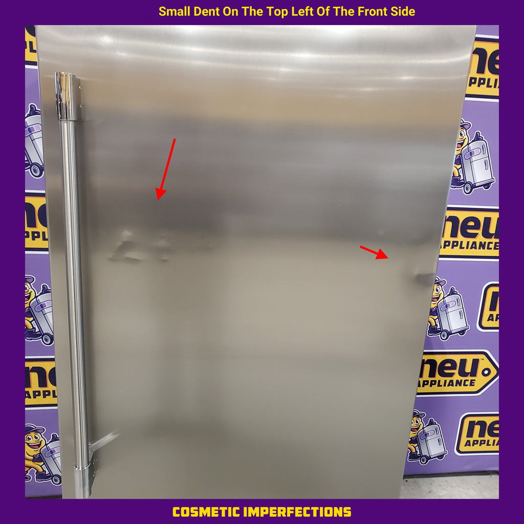 Pictures of Frigidaire Professional 19 Cu. Ft. Single-Door Refrigerator in Stainless Steel FPRU19F8WF - Scratch & Dent (Minor) and Frigidaire Professional 19 Cu. Ft. Single-Door Freezer 16225 - FPFU19F8WF - Scratch & Dent (Moderate) - Neu Appliance Outlet - Discount Appliance Outlet in Austin, Tx