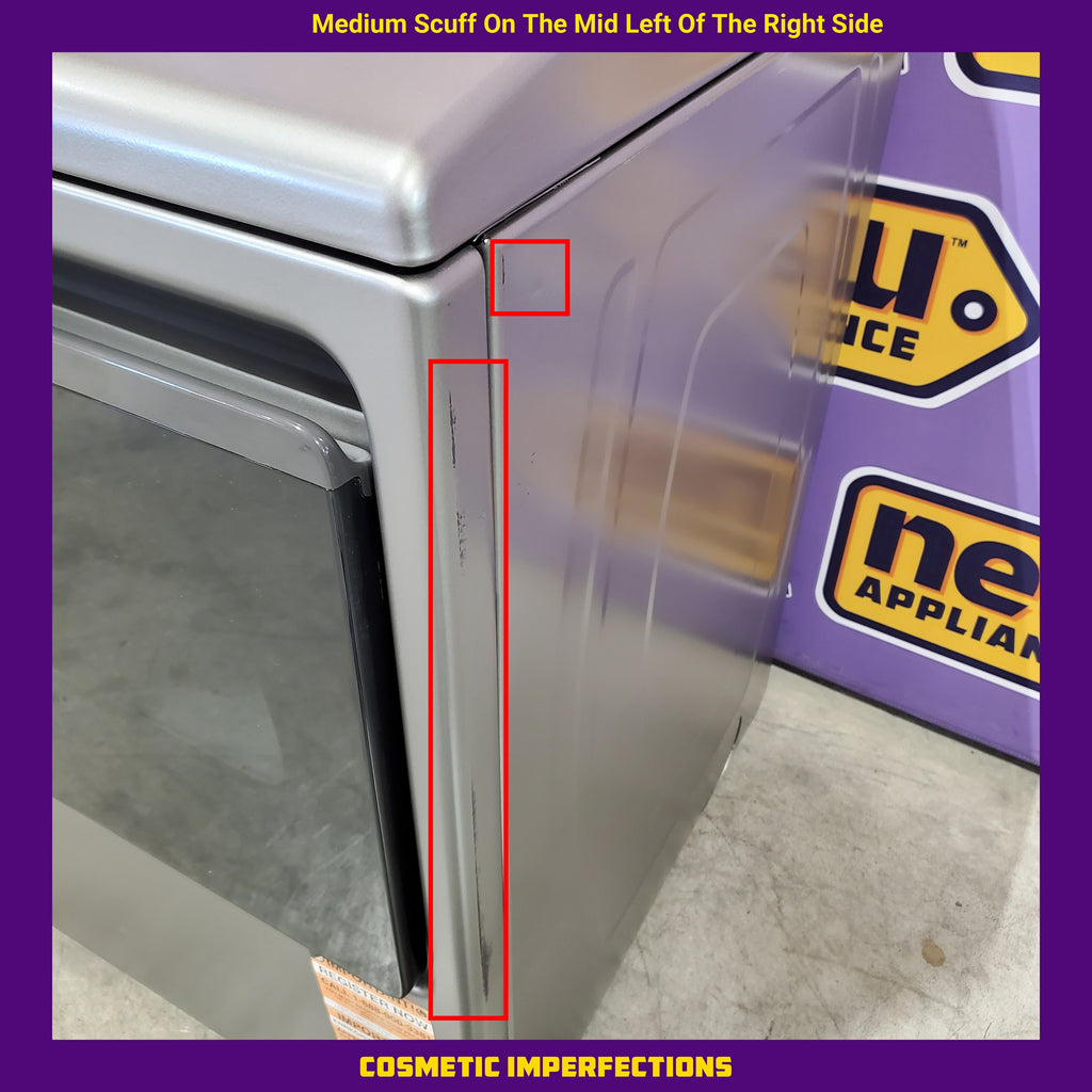Pictures of Maytag 7.4 cu. ft. vented Front Load Electric Dryer in Classic Silver with Extra Power 22132SD157 - MED6205RR - Scratch & Dent (Minor) - Neu Appliance Outlet - Discount Appliance Outlet in Austin, Tx