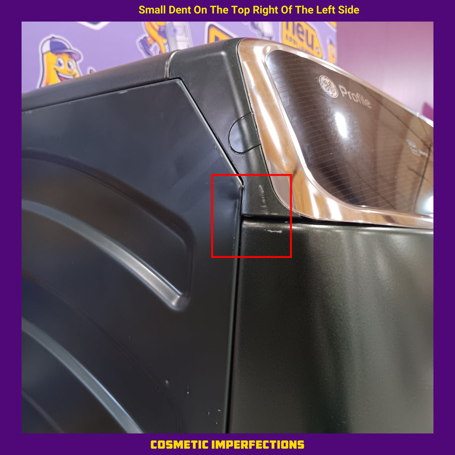 GE Profile 7.8-cu ft Stackable Vented Gas Dryer with Steam Cycle in Carbon Graphite 31134SD188 - PFD95GSPWDS - Scratch & Dent (Minor)